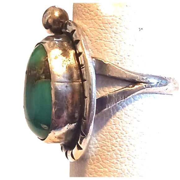 Navajo Native American Turquoise Sterling Ring s 3.5   (NAR 1353) - Picture 3 of 4